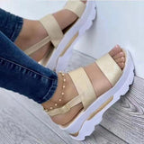 Niulatu Clip Toe Platform Sandals Women Strap Buckle Summer Beach Shoes Woman Non-Slip Thick Bottom Wedges Sandalias Mujer DJSE