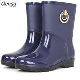 Niulatu Women Short Tube Rain Shoes Adult Water Boots Anti-skid Water Shoes Jelly Rubber Shoes Rain Boots rtg5 DJSE
