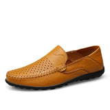 Niulatu Italian Mens Shoes Casual Luxury Brand Summer Men Loafers Genuine Leather Moccasins Comfy Breathable Slip On Boat Shoes DJSE