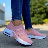 Niulatu Women Sneakers Women Vulcanized Shoes Casual Platform Solid Color Hook&loop Female Walking Shoes Wedge Sports Shoes DJSE