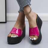 Niulatu Slippers Women Wedding Shoes Summer 2025 White Black Platform Wedges Slides Ladies Beach Slippers Shoes Woman DJSE