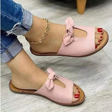 Niulatu Women Sandals Shoes Open Toe Vintage Summer Beach Shoes Women Casual Slipper Women Cute Butterfly-Knot Zapatillas Muje DJSE