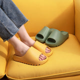 Niulatu Men and Women Slippers Summer Thicken Solid Color Home Indoor Shoes Eva Non-slip Beach Slides Bathroom Shoes Shower Slippers DJSE