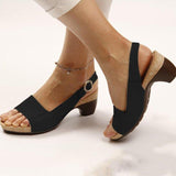 Niulatu Women's Gladiator Sandals Buckle Strap Woman Chunky Heels Peep Toe Ladies Casual Shoes Female Summer Autumn Fashion Sandals 2025 DJSE