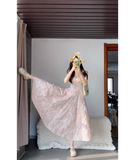 Niulatu A Line Spaghetti Straps Pink Satin Ankle length Prom Dresses Birthday Outfits SD513
