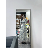Niulatu Retro A Line V Neckline Long Sleeves Chiffon Ankle length Prom Dresses Birthday Outfits SD541