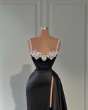 Niulatu Black Straps Sweetheart Sheath Evening Dress HZ1007