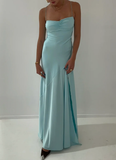 Niulatu Strps Yellow Slit Long Prom Dress HZ0113