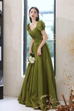 Niulatu Satin Long Prom Dresses A-Line Evening Dresses HZ1007
