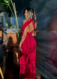 Niulatu Sheath Long Prom Dress Burgundy One Shoulder Evening Gown HZ1007