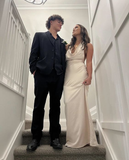 Niulatu Ivory Backless Evening Dress Long Halter Prom Dress HZ1007