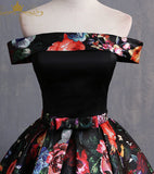 Niulatu Floral Satin Off Shoulder Strapless Long Formal Prom Dress, Evening Dress HZ0113