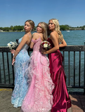 Niulatu Off Shoulder Fluffy Lace Appliques Floral Long Prom Dress Evening Dress HZ1007