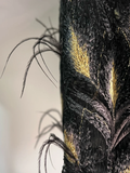 Niulatu Black Tulle Gold Silk Feathers A Line Prom Dress Formal Evening Dress HZ1007