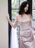 Niulatu Purple Satin Long Evening Dress Sweetheart Prom Dress HZ1007