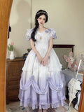 Vintage Ball Gown Off The Shoulder Short Sleeves 16th Lilac Birthday Dress Lolita Summer Dress 18th Birthday Outfits HZ1214