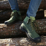 Niulatu Autumn Shoes Men Boots Canvas Shoes Breathable High top Mens Boots Male Brand Ankle Botas Army Green ZH2225 DJSE