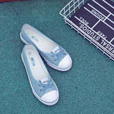 Niulatu Women Shoes Shoes Comfortable Shoes Slip-on Korean Tide Students Set Foot Flat Shoes Flat Heel Summer Round Toe Casual DJSE