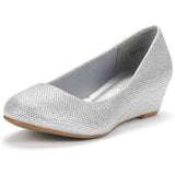 Niulatu Women's Debbie Mid Wedge Heel Pump Shoes Wedges Pumps Office Lady Solid Shoes for Daily Women Height Increasing DJSE