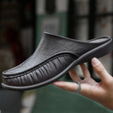 Niulatu Men Loafers Slip On Casual Walking Shoes Designer Men Half Slippers Comfortable Soft Slippers Size DJSE