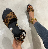 Niulatu Women's Casual Slippers Round Buckle Solid Flat Sandals Fashion Square Toe Comfortable Beach Shoes Plus Size Chinelo Nuvem DJSE