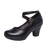 Niulatu 2025 Fashion Women Pumps With High Heels For Ladies Work Shoes Dancing Platform Pumps Women Genuine Leather Shoes Mary Janes DJSE
