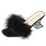 Niulatu Fluffy Peep Toe Sexy High Heels Women Shoes Fur Feather Lady Fashion Slip On 2025 Ytmtloy Indoor House Slippers DJSE