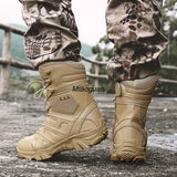 Niulatu Men Military Tactical Men's Boots Special Force PU Leather Waterproof Desert Combat Ankle Boot Army Work Men Shoes EVA DJSE