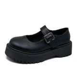 Niulatu Shoes Platform Mary Janes Shoes Patent Leather Women Buckle Strap Dress Shoe zapatos mujer Black shoes for women DJSE