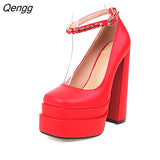 Niulatu Strap Super Thick High Heels Platforms Pumps For Women Casual Spring Summer Shallow Party Chunky Shoes Ladies DJSE