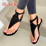 Niulatu Women Sandals 2025 Summer Outdoor Beach Flip-flop Sandals Solid Fashion Gladiator Sandals Women Flats Casual Ladies Shoes DJSE