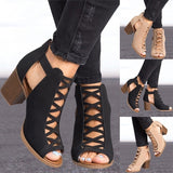 Niulatu Women's Fashion 2025 New Arrival Summer Fashion Solid Color Hollow Out Open Toe Width High Heel Sandals Sexy Casual Dress Shoes DJSE
