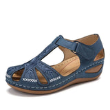 Niulatu Women's Sandals 2025 Summer Rome Vintage Hollow out Wedge Heels Platform Ladies Shoes Embroidery flowers Female Baotou Sandal DJSE