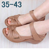 Niulatu Summer Woman Leather Shoes Soft Outsole Open Toe Sandals Casual Wedges Women Shoes 2025 New Fashion Women Sandal DJSE