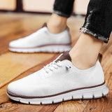 Niulatu Fashion Mesh Shoes Men Fashion Brand Footwear Breathable Mens Casual Shoes Flat Black White A4732 DJSE