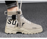Niulatu Winter Men's Booties Fashion Personality British Style Mens Canvas Shoes Warm Comfort High-Top Tooling Male Tide Boots DJSE