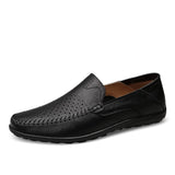 Niulatu Italian Mens Shoes Casual Luxury Brand Summer Men Loafers Genuine Leather Moccasins Comfy Breathable Slip On Boat Shoes DJSE