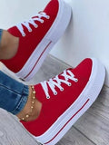 Niulatu Women's Canvas Shoes 2025 Summer European and American New Thick-soled Lace-up Canvas Shoes Women's Low-top Shoes DJSE