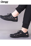 Niulatu Men's Casual Sandals Fashion Hollow Out Breathable Shoes Flat Business Soft Bottom Sneakers Sandalias Hombre DJSE