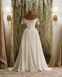 Niulatu A Line Off the Shoulder Rhinestone White Satin Chiffon Prom Dress 18th Birthday Dress HZ0113