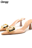 Niulatu Summer Bow High Heels For Women Fashion Pointed Toe Heeled Slingback Pumps Female Elegant Wedding Stiletto Shoes DJSE