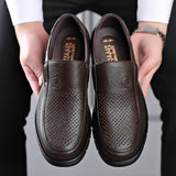 Niulatu Men's Genuine Leather Shoes 38-46 Head Leather Soft Anti-slip Rubber Loafers Shoes Man Casual Real Leather Shoes DJSE