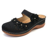 Niulatu Women Fashion Sandals Flat Ladies Flower Sandals Comfortable Female Soft Bottom Shoes Leisure ladies Hollow Out Light Footwear DJSE