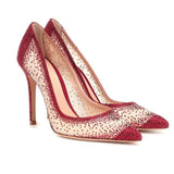 Niulatu Rhinestone Patchwork High Heel Shoes Champagne Glittering Heels Pumps Bling Bling Crystal Wedding Dress Shoes Bride DJSE