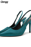Niulatu Summer Bow High Heels For Women Fashion Pointed Toe Heeled Slingback Pumps Female Elegant Wedding Stiletto Shoes DJSE