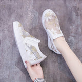 Niulatu Women 2025 Platform Wedges Shoes for Women Casual Shoes Summer Spring Slip-On Loafers White Black Wedge Heel Sneaker DJSE