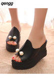 Niulatu Sexy Women Platform Sandals Summer Slippers Peep Toe Thick Heel Slippers Slides Ladies Wedges Shoes Zapatos Mujer DJSE
