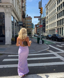 Niulatu Backless Purple Party Prom Dress Evening Gown HZ1007
