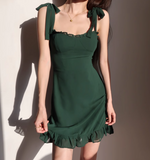 Niulatu dark green suspender dress HZ1108