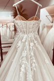 Niulatu Lace Wedding Dress Bridal Robe 2024 Vestido Spaghetti Straps Chapel Train Champagne Tulle Wedding HZ1007